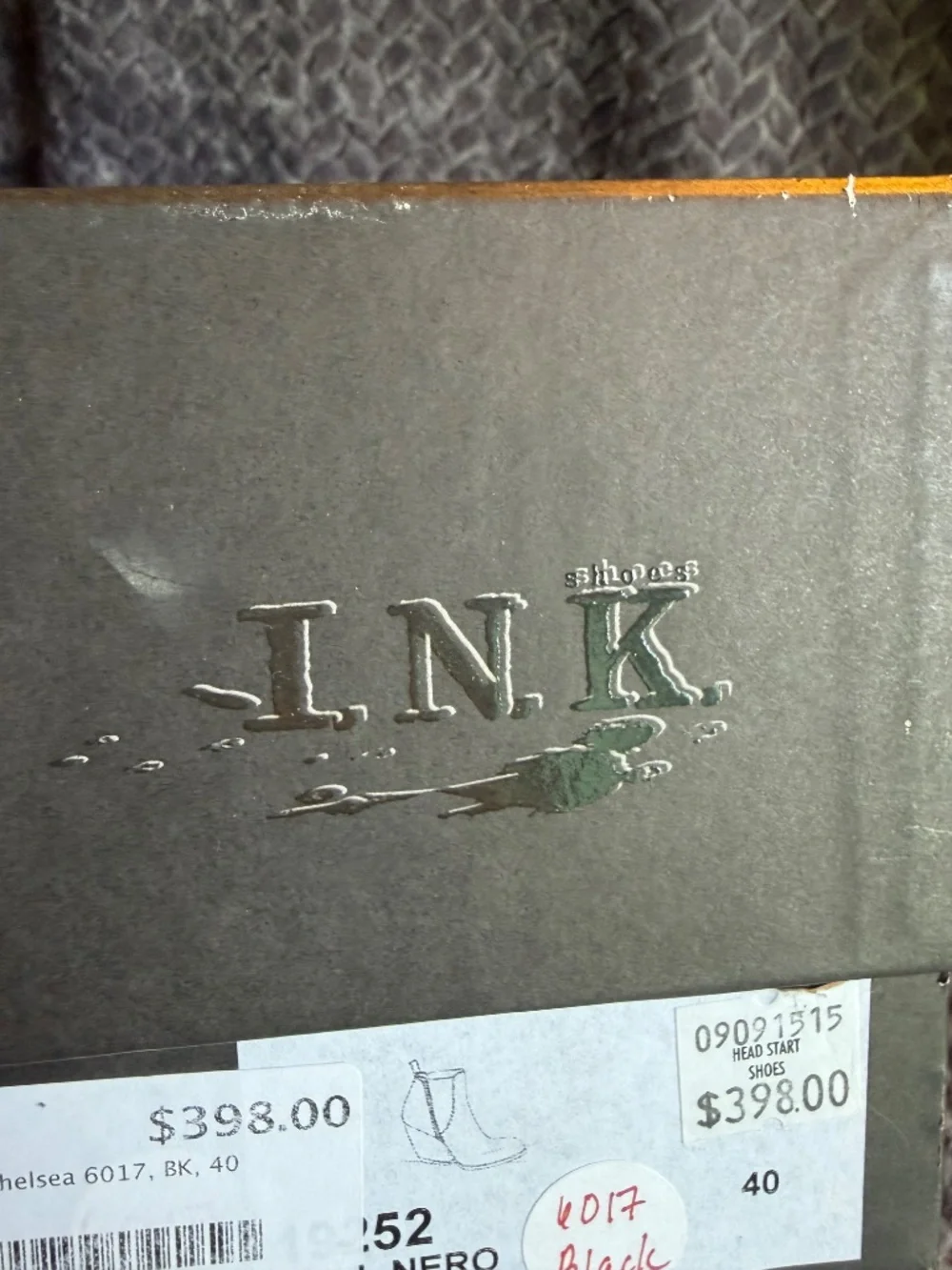 I.N.K. Shoes Black Leather Western Chelsea size: 40